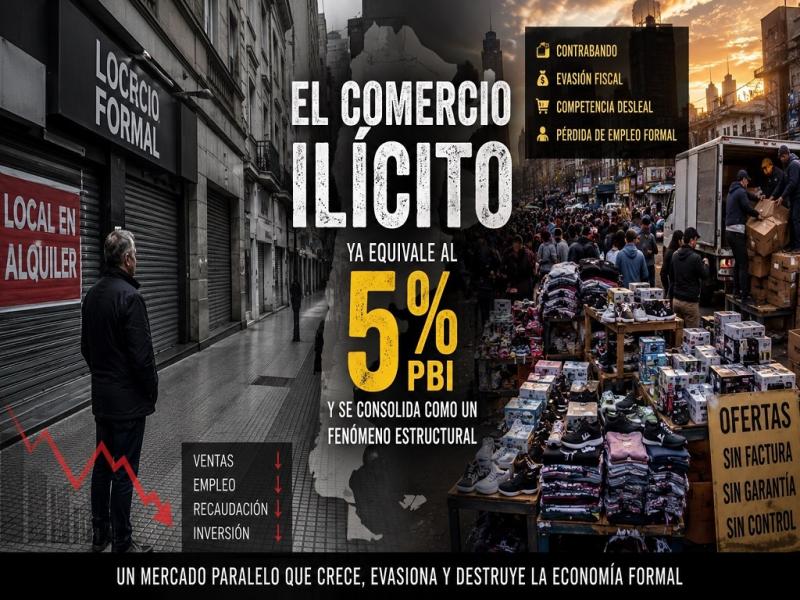 El comercio ilícito ya equivale al 5% del PBI y se consolida como un fenómeno estructural