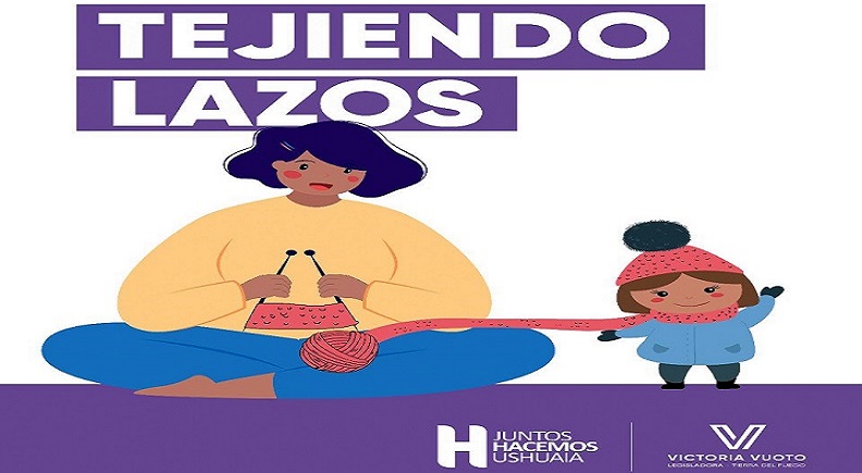 La campaa Tejiendo Lazos busca unir el trabajo de la comunidad para la creacin de abrigo y juguetes de madera para nios y nias de diferentes barrios de la ciudad de la ciudad de Ushuaia.