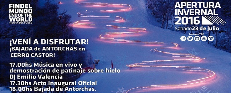 Este sbado 23 de julio, con un evento que reunir msica y actividades al aire libre, y la tradicional bajada con antorchas, Tierra del Fuego inaugura la temporada de invierno.