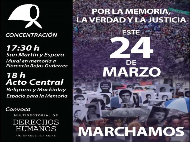 Convocan, junto a la Multisectorial de Derechos Humanos, organizaciones sociales, estudiantiles, gremiales, de jubilados y polticas.