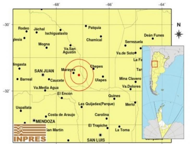 De acuerdo con la informacin publicada en el sitio web del Instituto Nacional de Prevencin Ssmica (INPRES), el sismo tuvo una magnitud de 5,1 grados en la escala de Richter y una profundidad de 123 kilmetros.