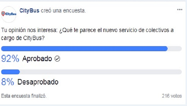 Los nmeros son similares a una encuesta municipal llevada a cabo en 2017, que arroj el 94,5 % favorable para el actual servicio.