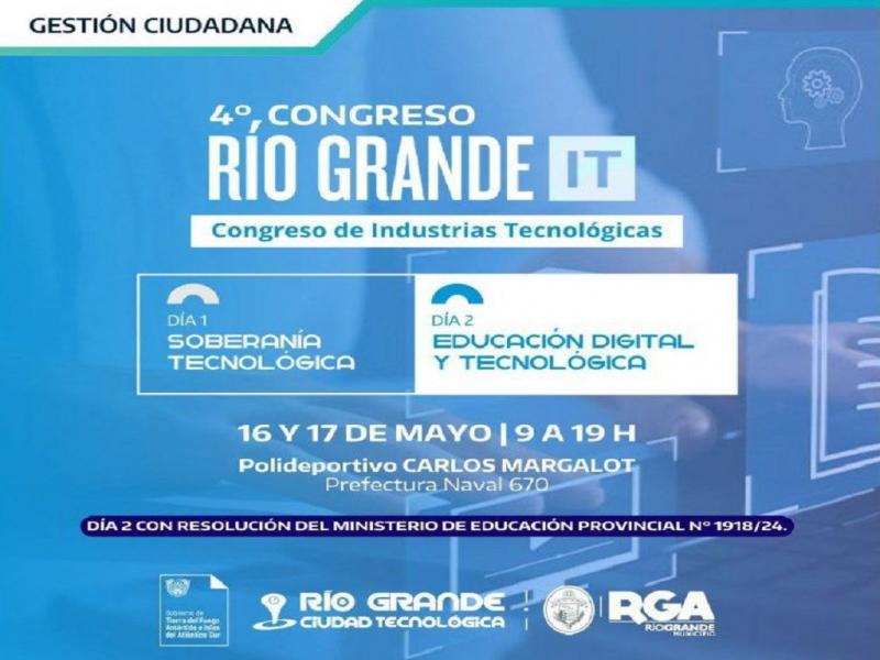 El cronograma de charlas, horarios y temticas, permanece sin modificaciones. Continan abiertas las inscripciones para ser parte del Congreso, a travs de la pgina: http://congresoit.riogrande.gob.ar/.