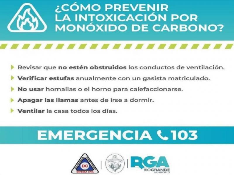 Por situaciones de emergencia, las y los vecinos pueden comunicarse con la lnea 103 de Defensa Civil y/o con el 107 del Hospital Regional Ro Grande.